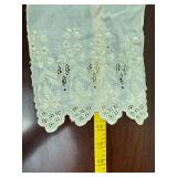 Vintage Embroidered Silk Eyelet Stole Scarf