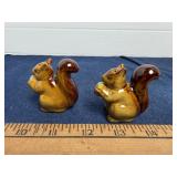 Ceramic Squirrel Salt and Pepper Shakers Set