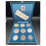 1929 Vatican 9 Coin Mint Set Includes Gold 100 L