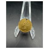 1856 US Gold Dollar Coin Drilled 1.66g