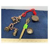 Assorted Brass Bells Letter Opener and Nesting Cup