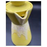 Vintage Mid-Century Yellow Lava Drip Glaze Ceramic