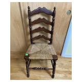 Vintage Colonial Style Maple Ladderback Rush Chair
