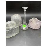 Vintage EAPG Pink Glass Condiment Set & Apothecary