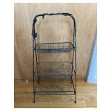 Vintage Black Wrought Iron 3-Tier Stand