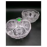 American Brilliant Period Cut Glass Bowls - Pair
