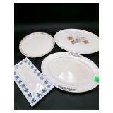 Assorted Porcelain Platters & Plates - 4 Pcs