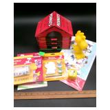 Peanuts Snoopy Doghouse Art Set & Novelties Lot