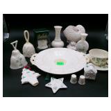 Belleek Irish Parian China Shamrock Lot - 13 Pcs