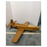 Vintage Wooden Passenger Airplane Ride-On Toy