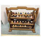 Vintage Oak Lazy Susan Rotating Sewing Caddy Lot