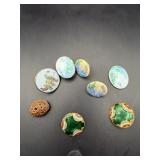Antique Victorian Porcelain Enamel & Peach Pit But