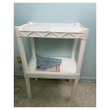 Vintage White Plastic 2-Tier Utility Shelving Unit