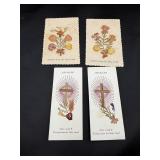 Vintage Jerusalem Pressed Flowers Olive Wood Cards