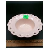 California Pottery Pink Scalloped Lace Bowl L48