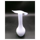 Frosted Calla Lily Satin Glass Bud Vase