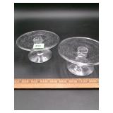 Clear Bubble Glass Miniature Pedestal Stands - Pai