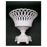 Old Paris Porcelain Reticulated Pedestal Compote