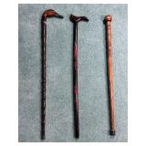 Assorted Decorative Wooden Walking Canes Lot
