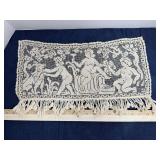 Filet Crochet Nude Figures and Goat Lace Panel