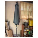 Green Aluminum Crank Lift Patio Market Umbrella