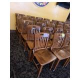 10 Wood Restaurant Chairs - Slat Back
