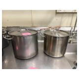 2 Stainless Steel Stock Pots w/ Lids ï¿½ 12'