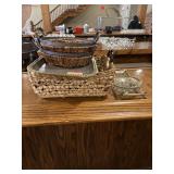 Wicker Baskets, Serving Trays &  Glass Dishes