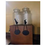 2 Glass Beverage Dispensers w/ Lids