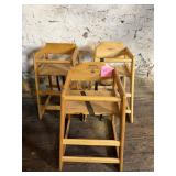 Wooden Restaurant High Chairs (3)