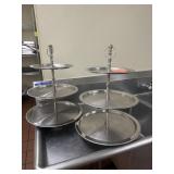 2 Metal 3-Tier Serving Trays ï¿½ 20' Tall