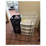 Plastic Storage Tubs, Crates, Bucket & Metal Stand