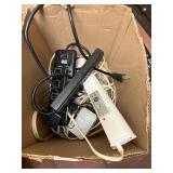 Box of Power Strips, Extension Cords & Cables