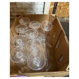 Lot of 10 Clear Plastic Stemmed Beverage Cups