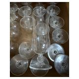 Lot of 26 Clear Plastic Stemmed Beverage Cups