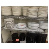 27 White Serving Bowls, Round Plates & Oval