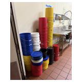 Assorted Plastic Buckets w/ Lids - Multi-Color