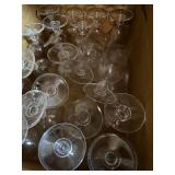 Lot of 24 Clear Plastic Stemmed Beverage Cups