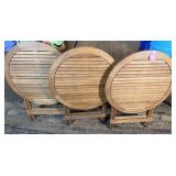 Round Folding Wood Patio Tables (3)