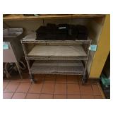 Chrome Wire Shelving Unit, 3-Tier, On Casters