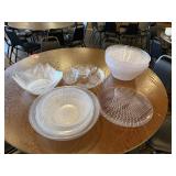 Assorted Clear Plastic Serving Bowls and Trays