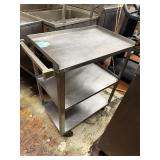 Stainless Utility Cart w/ 3 Shelves & Side Handles