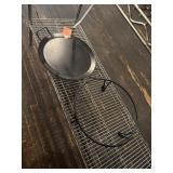 Black Round Metal Serving Platter w/ Stand