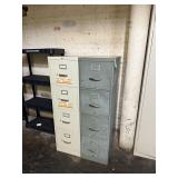 Pair of 4-Drawer Metal Vertical Filing Cabinets