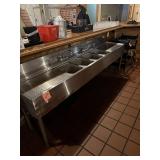 Krowne 4-Bay Stainless Underbar Sink w/ Drainboard