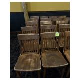 10 Wood Restaurant Chairs - Slat Back