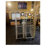 Pair of 12-Pan Aluminum Rolling Bun Pan Rack - NSF