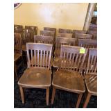 8 Wood Restaurant Chairs - Slat Back