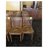 8 Wood Restaurant Chairs - Slat Back
