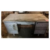 Vintage Steel Pedestal Desk 60' x 30'